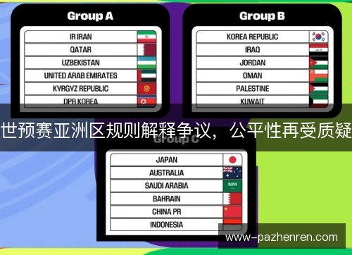 世预赛亚洲区规则解释争议，公平性再受质疑